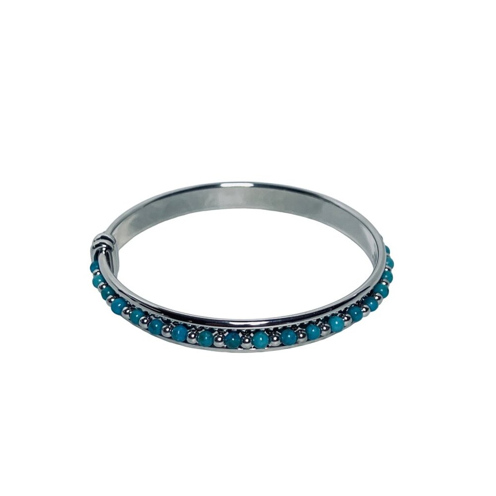 Bronze Milor Italy Silver Tone And Faux Turquois Bracelet (6210) - Picture 6 of 6
